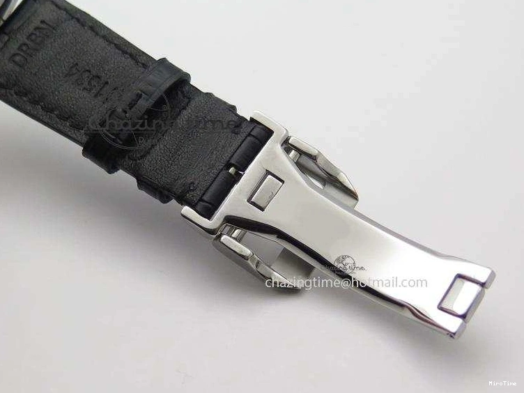 MIROTIME 0225 UrbanStyle Portuguese Tourbillon Power Reserve Moonphase SS White Dial On Black Leather Strap 7318